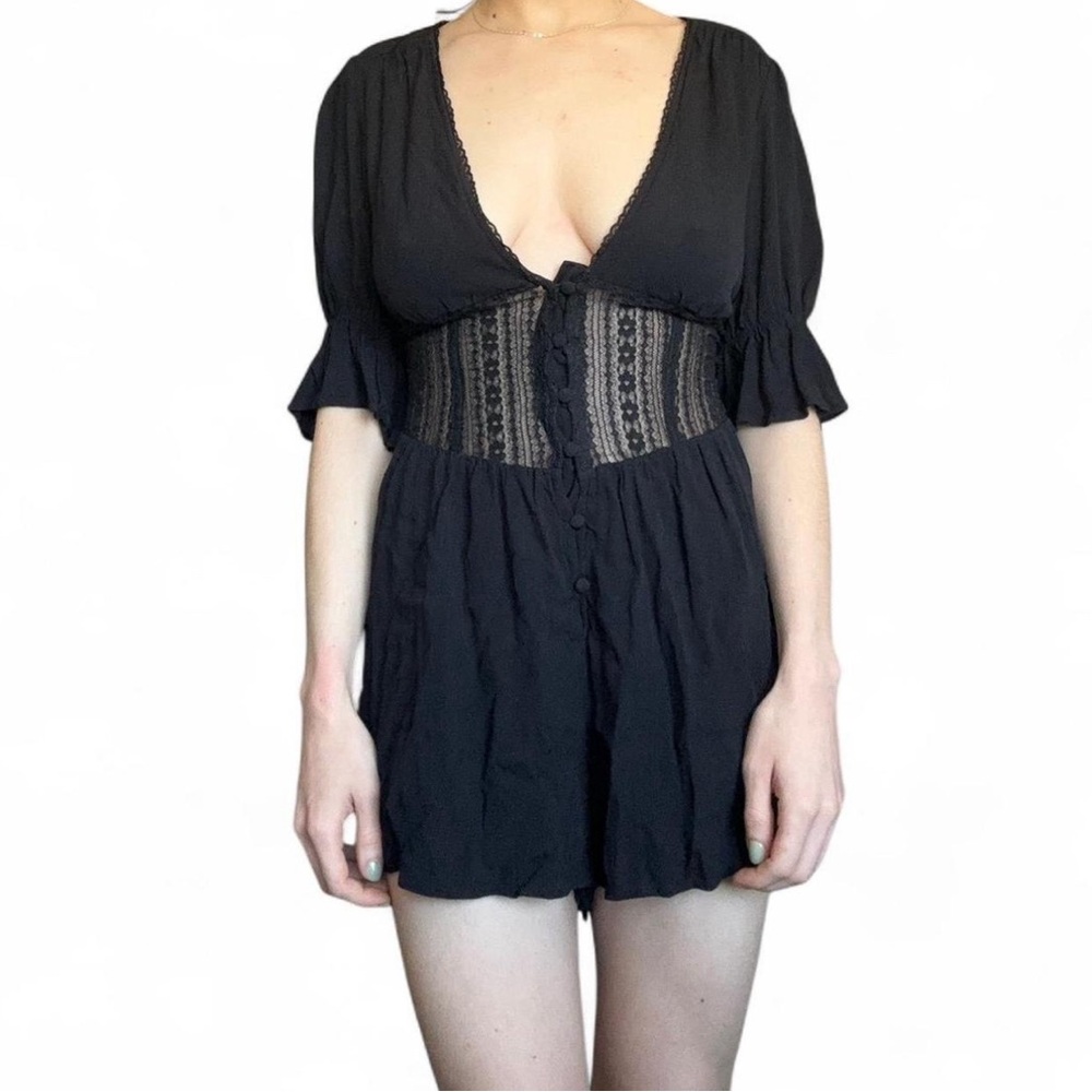 Urban Outfitters Black Lace Detail romper